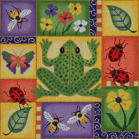 click here to view larger image of Happy Frog Patchwork (hand painted canvases)