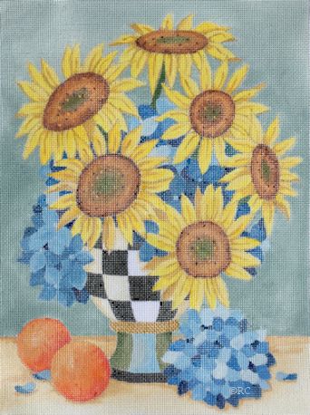 click here to view larger image of Sunflowers/Hydrangeas (hand painted canvases)
