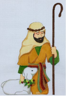 click here to view larger image of Kneeling Nativity Shephard (hand painted canvases)