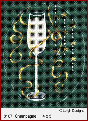 click here to view larger image of Christmas Cocktails - Champagne (hand painted canvases)