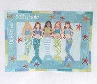 click here to view larger image of Fives - 5 Mermaids (hand painted canvases)
