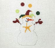 click here to view larger image of Jester Snowman Ornament (hand painted canvases)