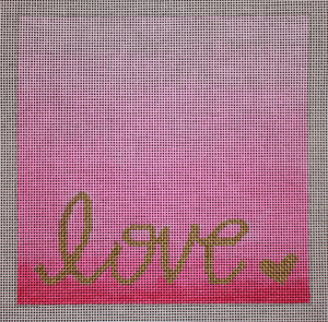 click here to view larger image of Love - Hot Pink (hand painted canvases)