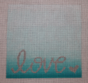 click here to view larger image of Love - Turquoise (hand painted canvases)