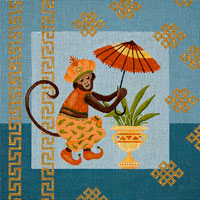 click here to view larger image of Monkey and Umbrella (hand painted canvases)
