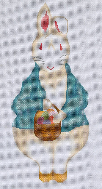 click here to view larger image of Mr Bunny With Egg Basket (hand painted canvases 2)
