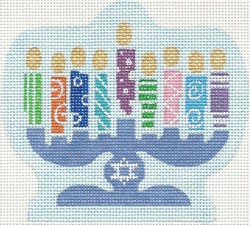 click here to view larger image of Festive Menorah (hand painted canvases)