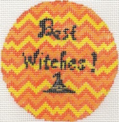 click here to view larger image of Best Witches Round (hand painted canvases)