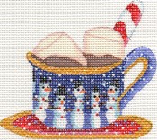 click here to view larger image of Cup Of Hot Chocolate Ornament (hand painted canvases)
