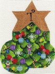click here to view larger image of Christmas Tree Mini Sock - T (hand painted canvases)