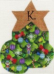 click here to view larger image of Christmas Tree Mini Sock - K (hand painted canvases)