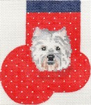 click here to view larger image of West Highland Terrier Mini Sock (hand painted canvases)