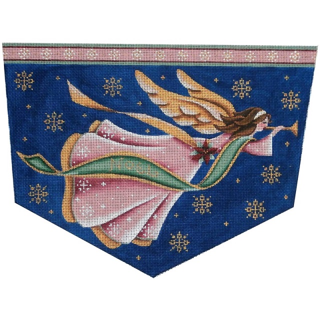 click here to view larger image of Mauve Angel Stocking Cuff - 13ct (hand painted canvases)