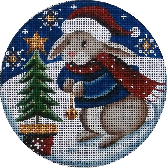 click here to view larger image of Bunny Tree Ornament (hand painted canvases)