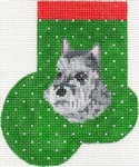 click here to view larger image of Schnauzer Mini Sock (hand painted canvases)