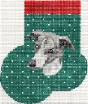click here to view larger image of Greyhound Mini Sock (hand painted canvases)