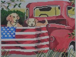 click here to view larger image of Red Truck Dogs (hand painted canvases)