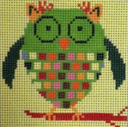click here to view larger image of Green Owl (hand painted canvases)