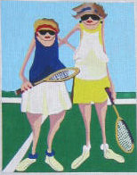 click here to view larger image of Tennis Mamas 2 (hand painted canvases)