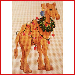 click here to view larger image of Camel w/Lights Ornament (hand painted canvases)