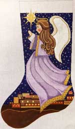 click here to view larger image of Angel Of Bethlehem Stocking (hand painted canvases)