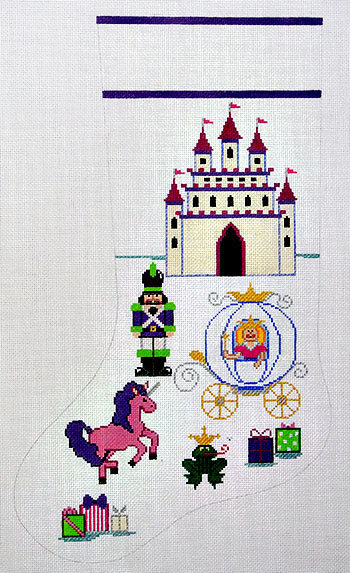 click here to view larger image of Fairy Tale Princess Stocking (hand painted canvases)