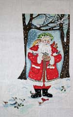 click here to view larger image of Forest Santa With Birds Stocking (hand painted canvases)