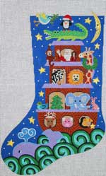 click here to view larger image of Christmas Ark Stocking (hand painted canvases)
