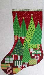 click here to view larger image of Oh Christmas Tree Stocking (hand painted canvases)