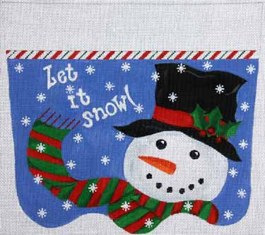 click here to view larger image of Let It Snow Stocking Cuff (hand painted canvases)