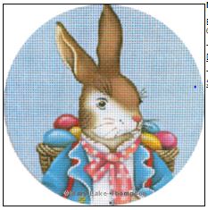 click here to view larger image of Easter Bunny Ornament (hand painted canvases)