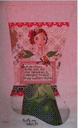 click here to view larger image of Dear Christmas Stocking (hand painted canvases)
