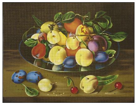 click here to view larger image of Apricots and Plums (hand painted canvases)