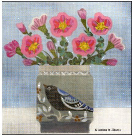 click here to view larger image of Bird Vase (hand painted canvases)