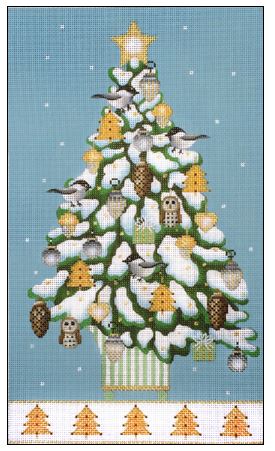 click here to view larger image of Snowy Tree Topiary (hand painted canvases)