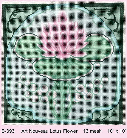 click here to view larger image of Art Nouveau Lotus Flower (hand painted canvases)
