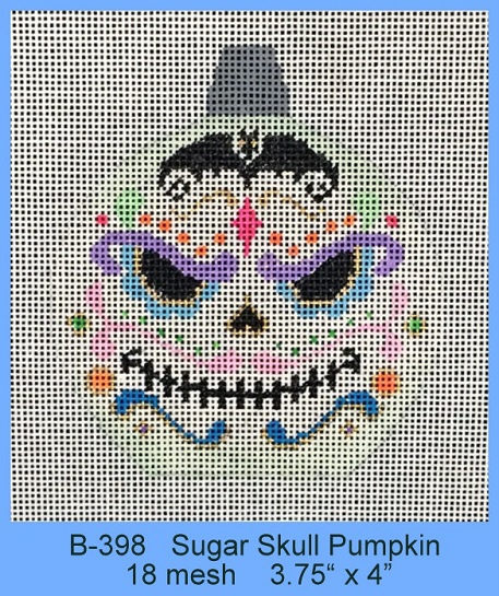 click here to view larger image of Sugar Skull Pumpkin (hand painted canvases)