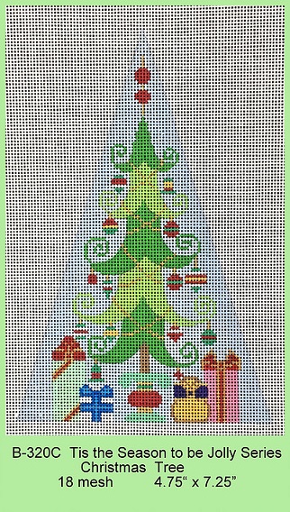 click here to view larger image of Tis The Season To Be Jolly Series - Christmas Tree (hand painted canvases)