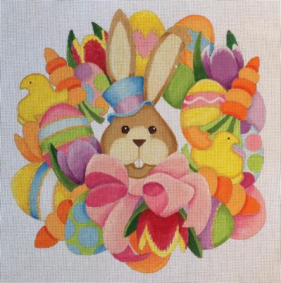 click here to view larger image of Easter Wreath (hand painted canvases)