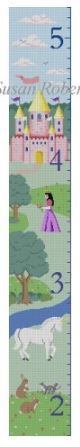click here to view larger image of Castle, Unicorn, Princess Growth Chart (hand painted canvases)
