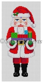 click here to view larger image of Santa w/present Nutcracker (hand painted canvases)