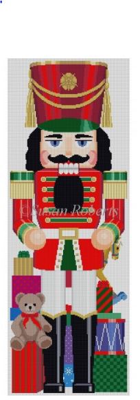 click here to view larger image of Nutcracker w Toys (front) (hand painted canvases)