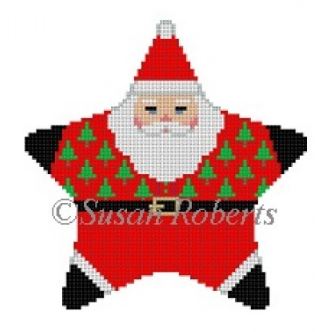click here to view larger image of Star Santa Tree shirt (hand painted canvases)
