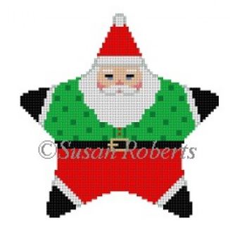 click here to view larger image of Star Santa Polka Dots (hand painted canvases)