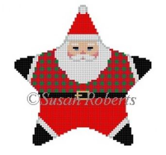 click here to view larger image of Star Santa Checker (hand painted canvases)