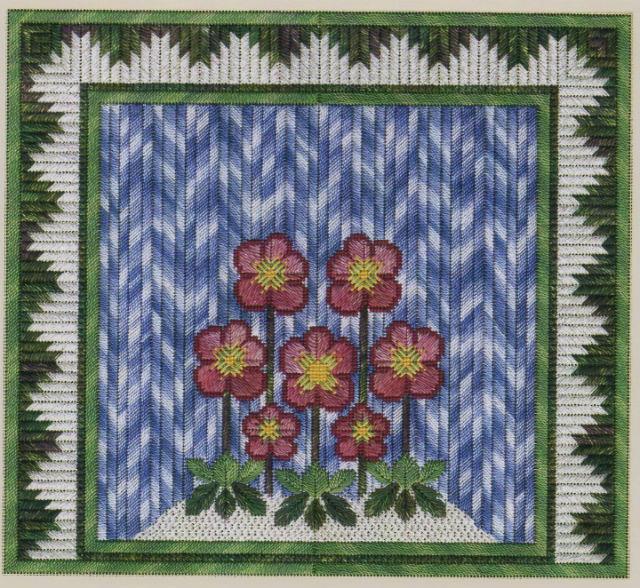 click here to view larger image of Winter Christmas Roses (counted canvas work)