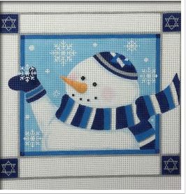 click here to view larger image of Yarmulka Snowman (hand painted canvases)