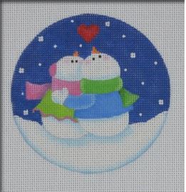click here to view larger image of Gazing Snow Couple Ornament (printed canvas)