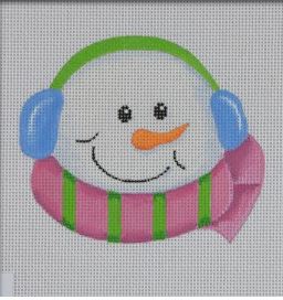 click here to view larger image of Snowman Head / Pink (hand painted canvases)
