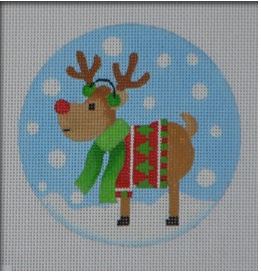 click here to view larger image of Tree Sweater Reindeer Ornament (hand painted canvases)
